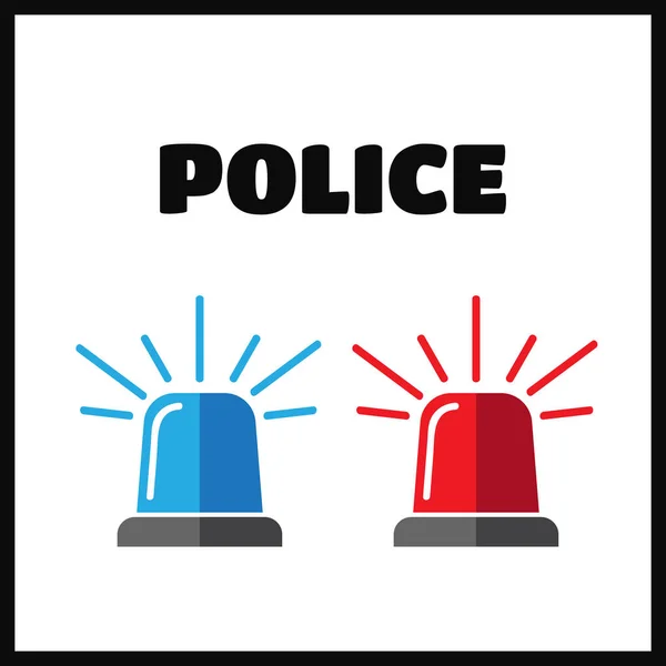 Siren set. Police flasher or ambulance icons — Stock Vector