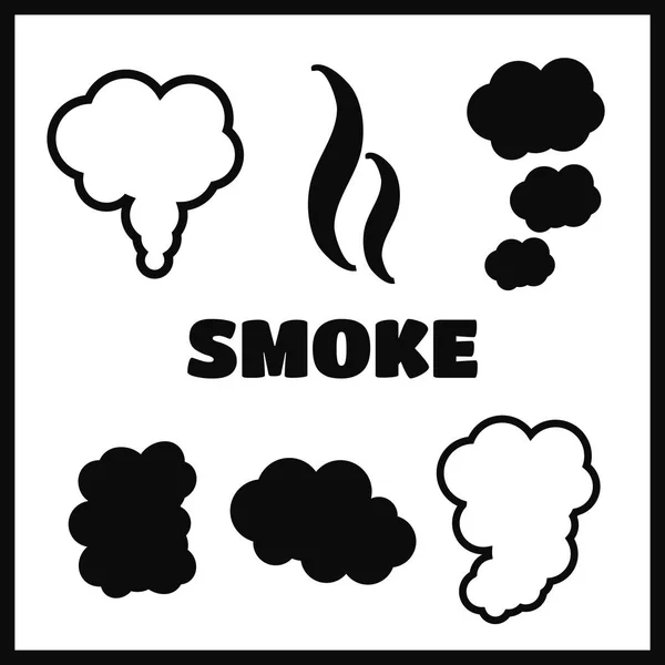 Steam, cloud and smoke vector icons set — Stock Vector