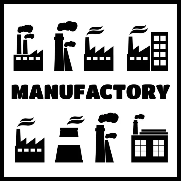 Készlet ikonok építési ipar manufaktúra — Stock Vector