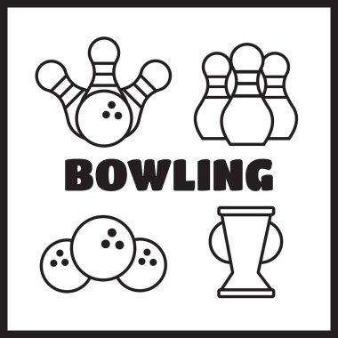 Bowling vektör Etiketler, Amblemler