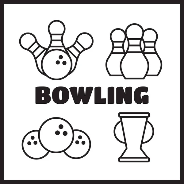 Bowling Vektor Etiketten, Embleme — Stockvektor