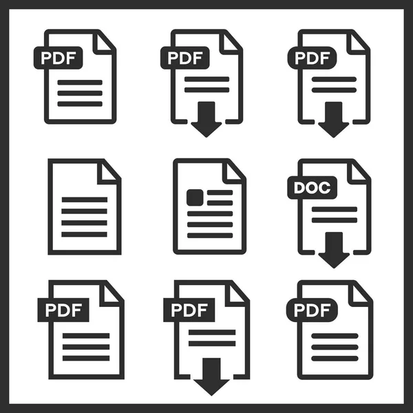 Pdf ファイルのダウンロード アイコン — ストックベクタ