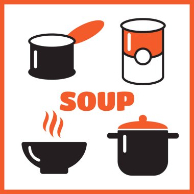 Çorba simgeler kümesi vektör