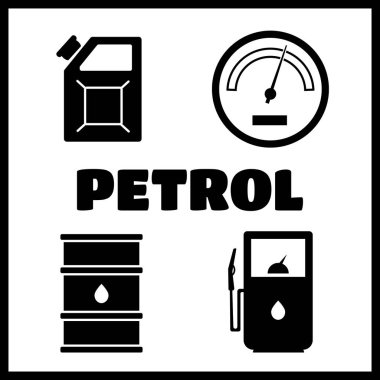 Benzin istasyonu vector Icons set