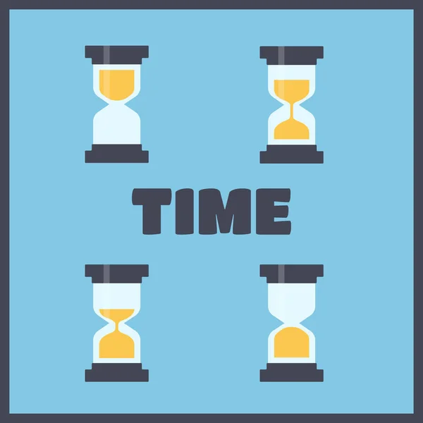 Sandglass animation frames. Time hourglass — Stock Vector