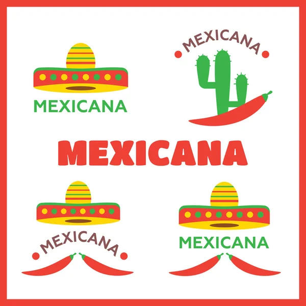 Logo Comida Rápida Mexicana — Vector de stock