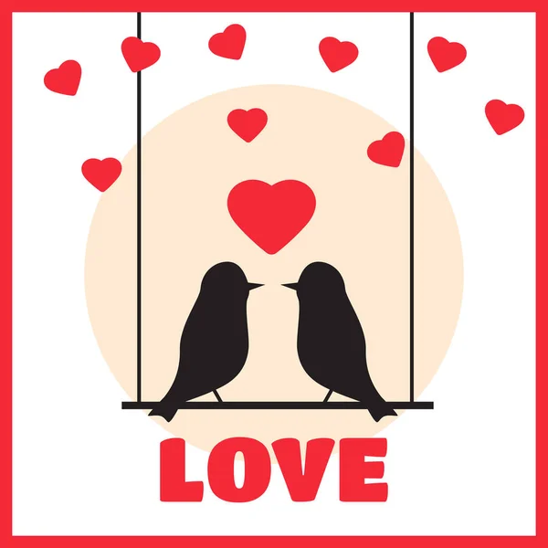 Amor pájaro vector ilustración — Vector de stock