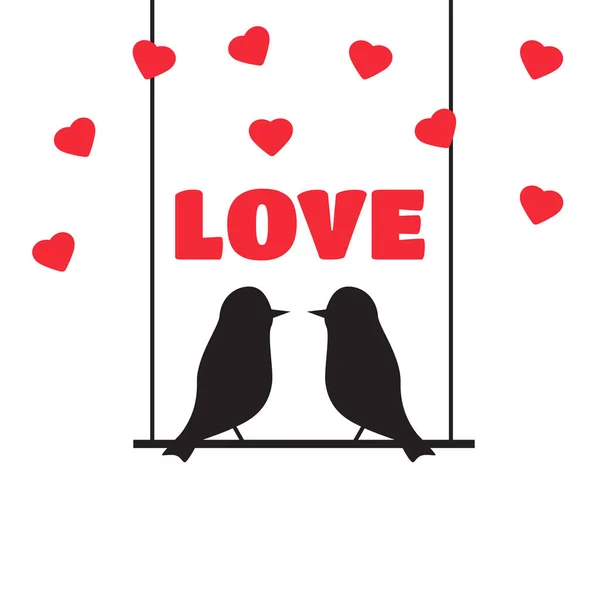 Amor pájaro vector ilustración — Vector de stock