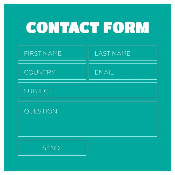 Formulario de contacto. Elemento Web — Archivo Imágenes Vectoriales