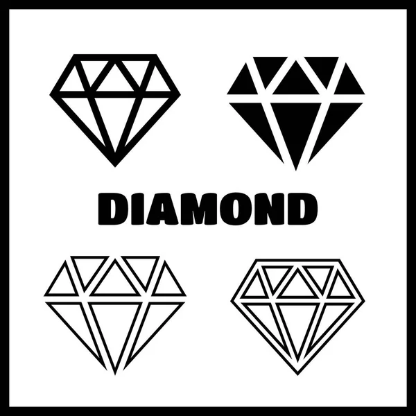 Set de iconos de diamante — Archivo Imágenes Vectoriales