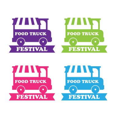 Gıda kamyon festival amblem ve logo. Gıda kamyon vektör
