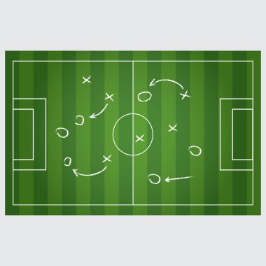 Futbol strateji işaretleri illüstrasyon vektör. Futbol strateji v