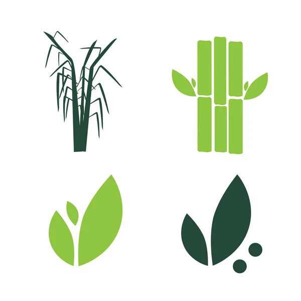 Sugar cane flat icons set illustration vector. Sugar cane vector — Stock Vector