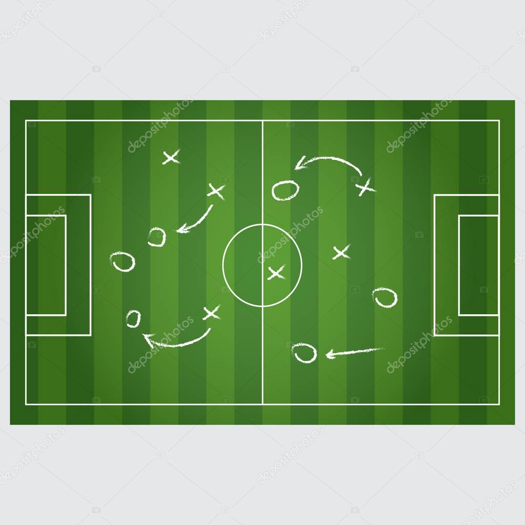 Football strategy signs vector illustration. Football strategy v
