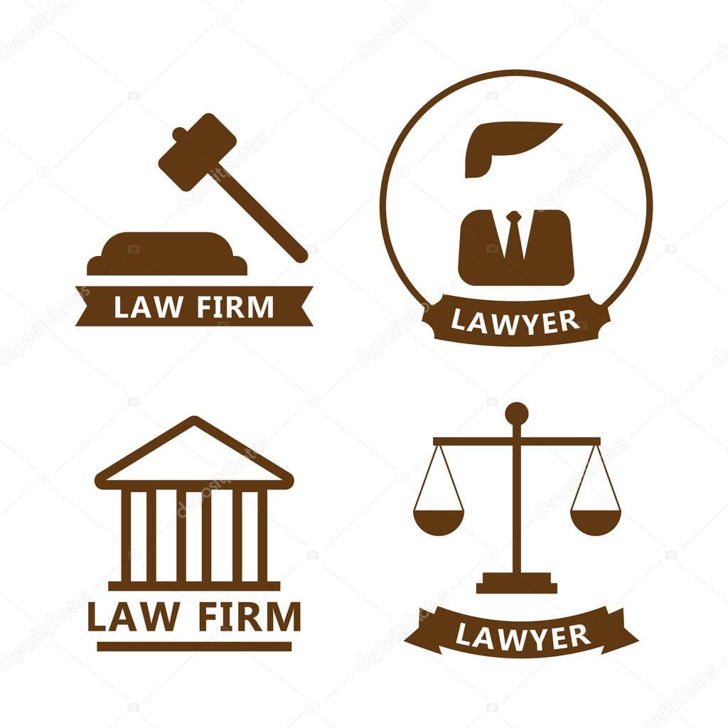 Law and justice thin line vector logo. Law and justice vector