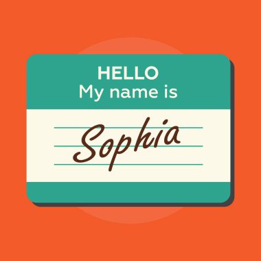 Merhaba benim adım kartı, etiket etiket, rozet Hoşgeldiniz tanıtmak. C