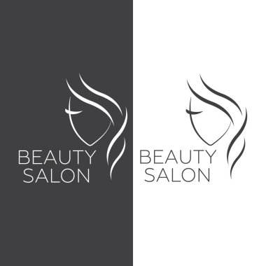 Kuaför salonu vektörü için güzel kadın yüzü logo şablonu
