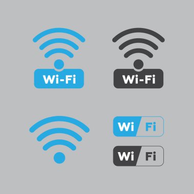 Beyaz arka plan üzerinde WiFi Icon set. WiFi vektör