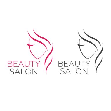 Kuaför Salonu, Güzellik Salonu, cosm için güzel kadın logo şablonu