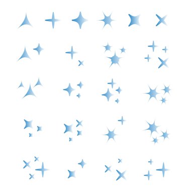 Vektör Icon set parıldıyor. Yıldız eleman vektör