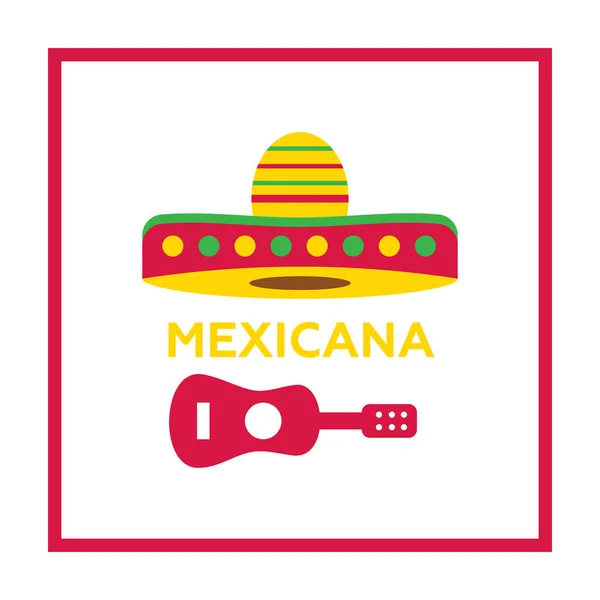 Conjunto de iconos de México, símbolos mexicanos. Vecto de cactus y chile — Vector de stock