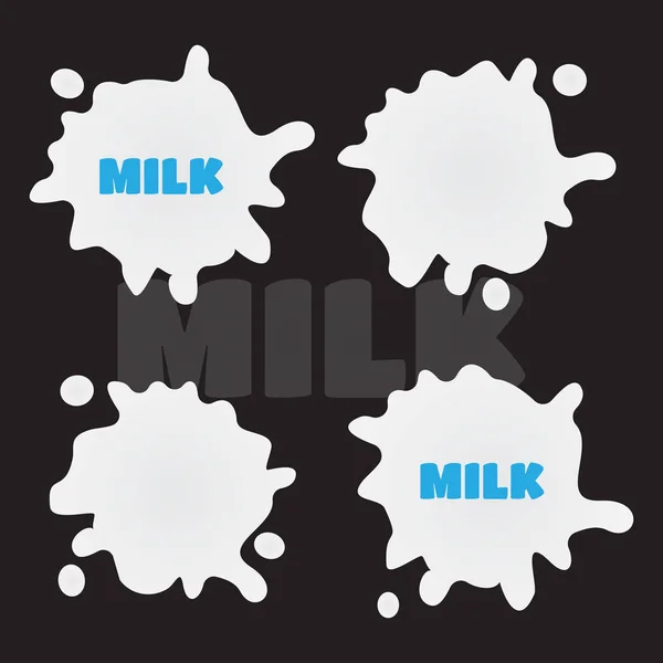 Дизайн логотипу та етикетки для молока. Подрібнення молока. Набір молочної птиці — стоковий вектор