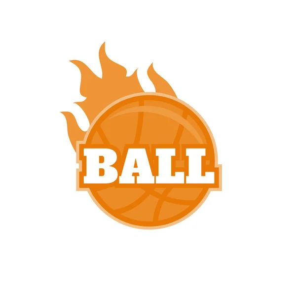 Plantilla emblema del torneo de baloncesto. Burning ball vector — Vector de stock