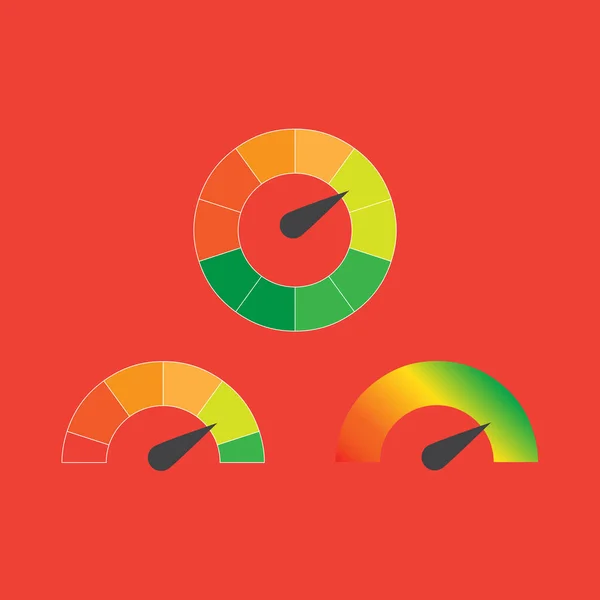 Vector de medidores bajo, moderado y alto — Archivo Imágenes Vectoriales