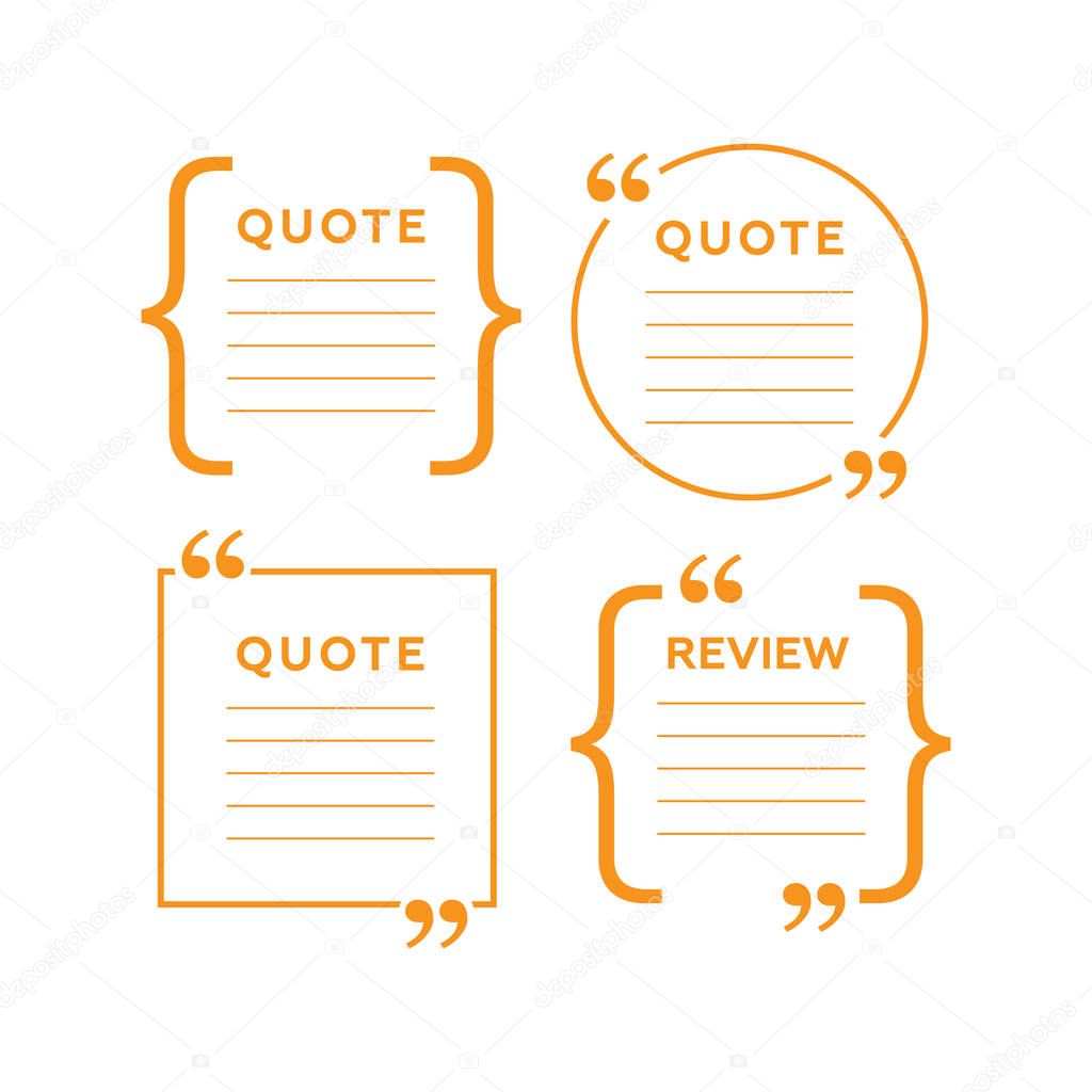 Quote comment template. Quote bubble vector