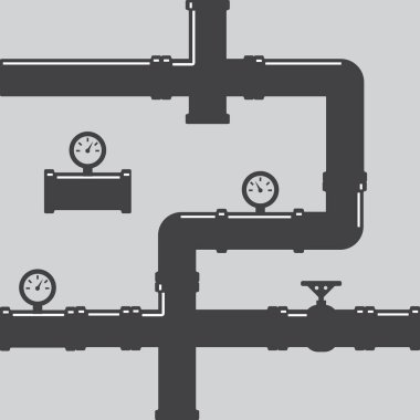 Boru bağlantı parçaları vektör simgeler kümesi. Boru Sanayi, inşaat boru