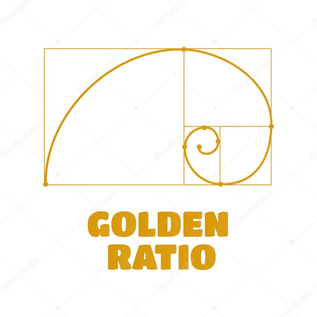 Symbol of the golden ratio tattoo black lines