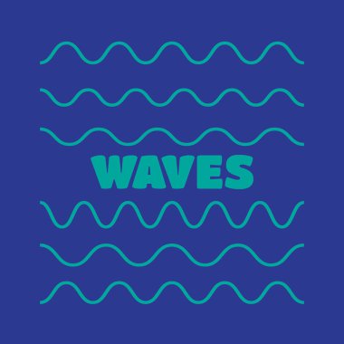 Dalgalar simgesi, modern en az düz tasarım stili anahat. Dalga ince 