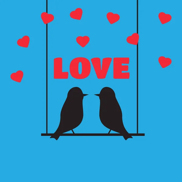 Vector de pájaro amor. concepto de pájaro de amor en estilo plano . — Vector de stock