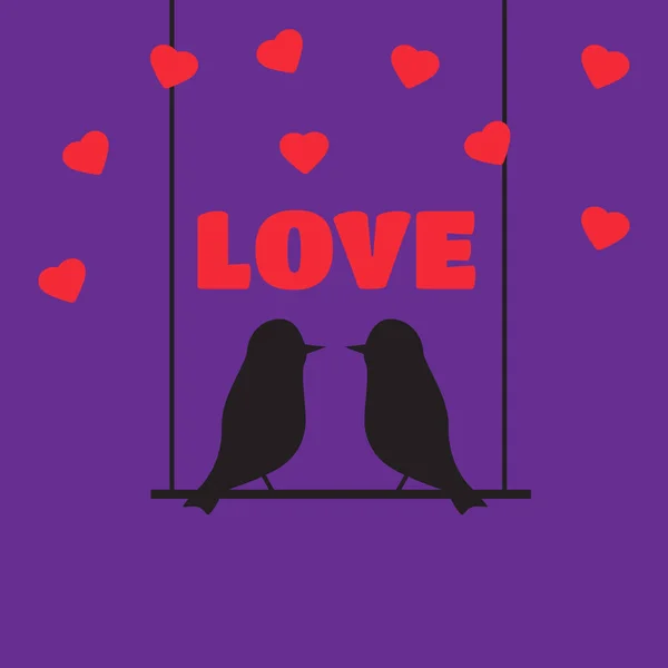 Amor pájaro vector ilustración. concepto de pájaro de amor en estilo plano v — Vector de stock