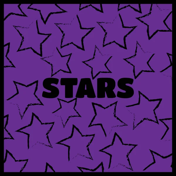 Patrón de garabatos dibujado a mano con estrellas. Vector estrellas — Vector de stock