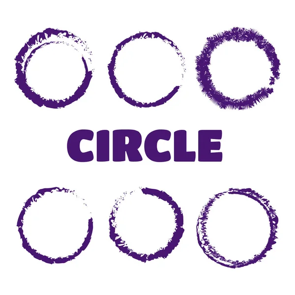 Grunge Paint Circle Vektor Element Set. Kreis-Retro-Ikonen. grun — Stockvektor