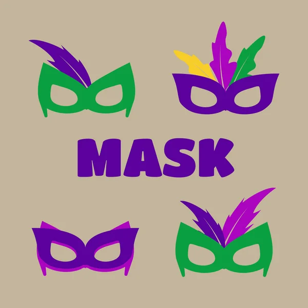 Mardi gras maski, maski mardi gras wektor — Wektor stockowy