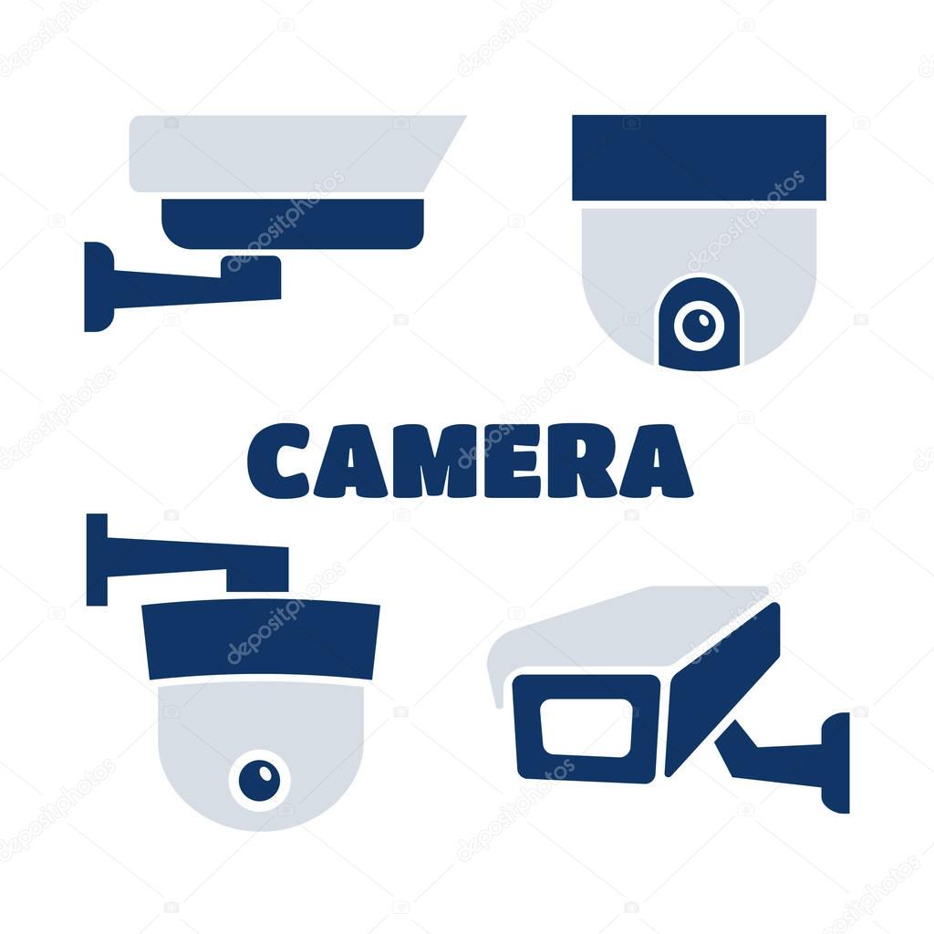 Video surveillance security cameras vector