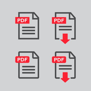 PDF dosya download simgesi. Metin, sembol web belge. PDF dosya vect