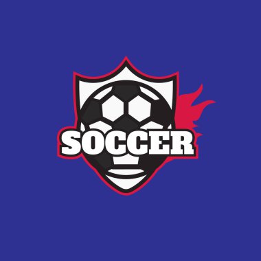 Futbol ya da futbol vintage etiket, logo vektör