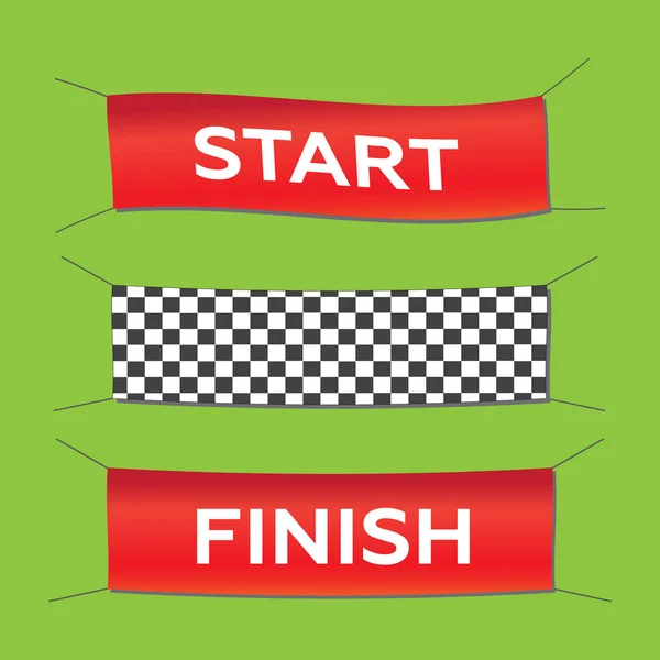 Start Finish Textile Banners Vector Set Flag Sport Race Competition ...