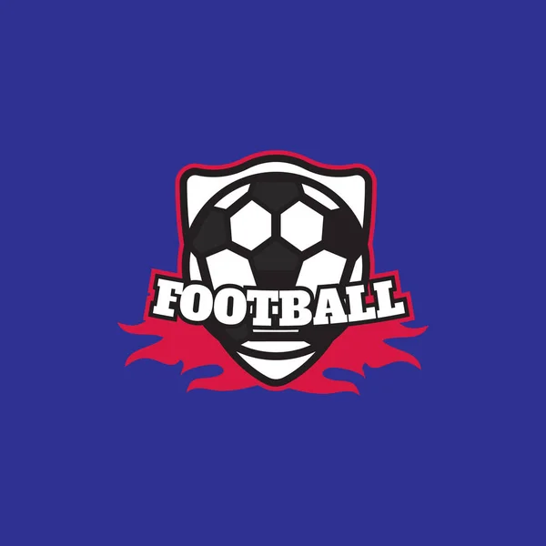 Fußball oder Fußball Vintage Etikett, Logo-Vektor — Stockvektor