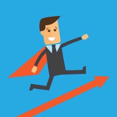 İşadamı veya Yöneticisi bir Süpermen gibi. Vektör çizim eps 