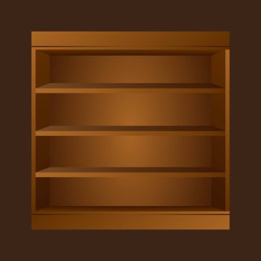 Ahşap kitap raf. Kitap raf vektör illustraton