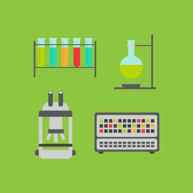 Çizgi film illüstrasyon kimya ve tıp araştırma ayarla