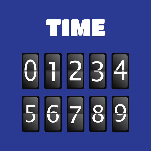 Wall flap counter clock vector template — Stock Vector