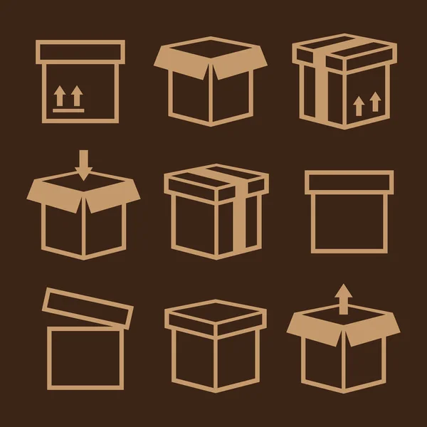 Boîte de carton pack set boîtes d'emballage — Image vectorielle