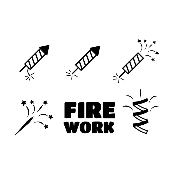 Illustration de conception de logo de ligne de compagnie de feu d'artifice — Image vectorielle