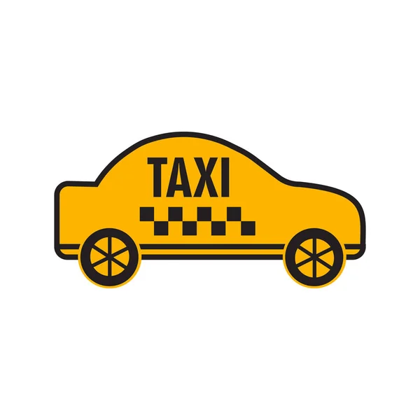 Taxi doprava, žluté auto plakát ilustrace — Stockový vektor