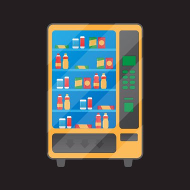 Atıştırmalıklar ve içecekler vektör ile satış makinesi